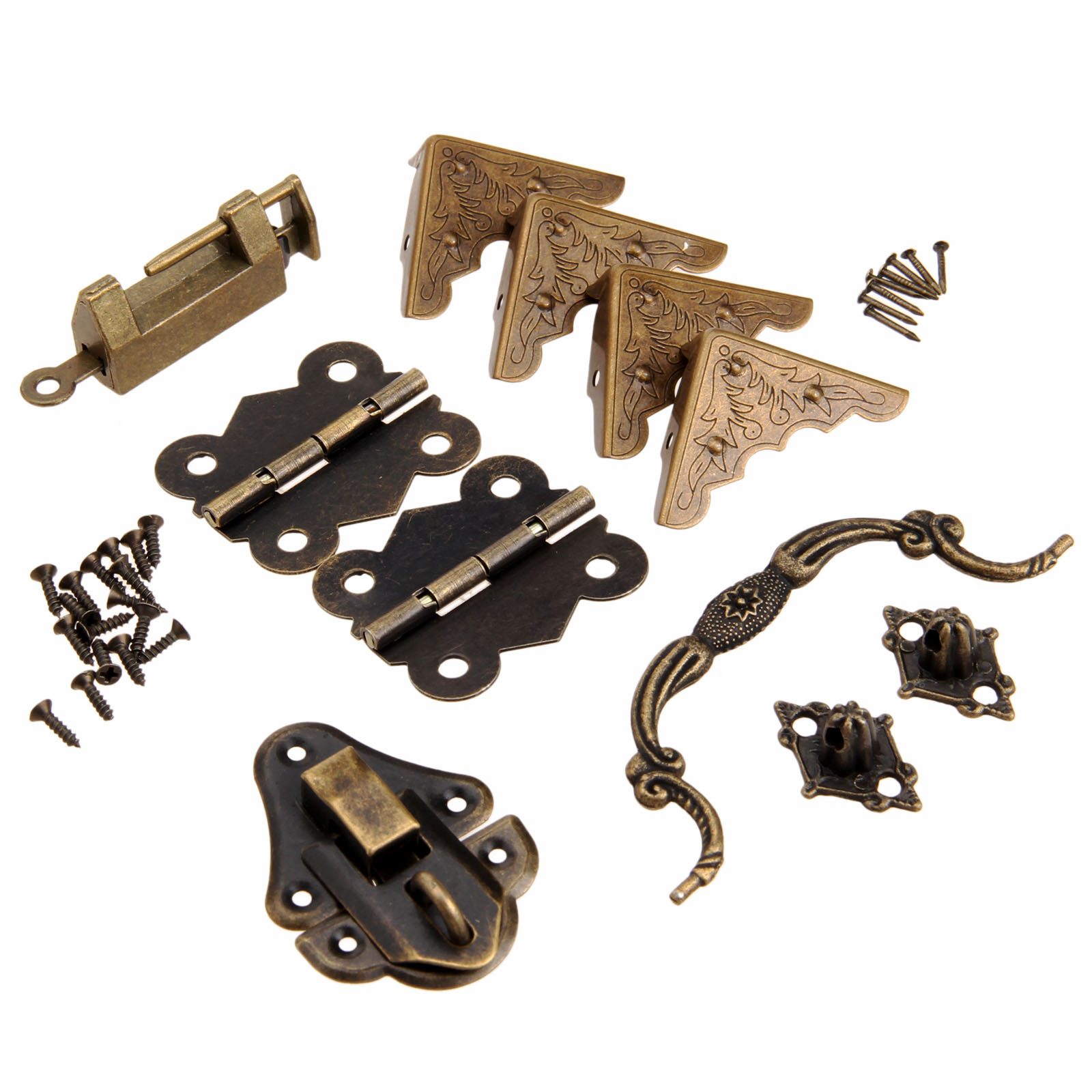 Furniture Hardware Pulls - Loquet de boîte en bois antique,